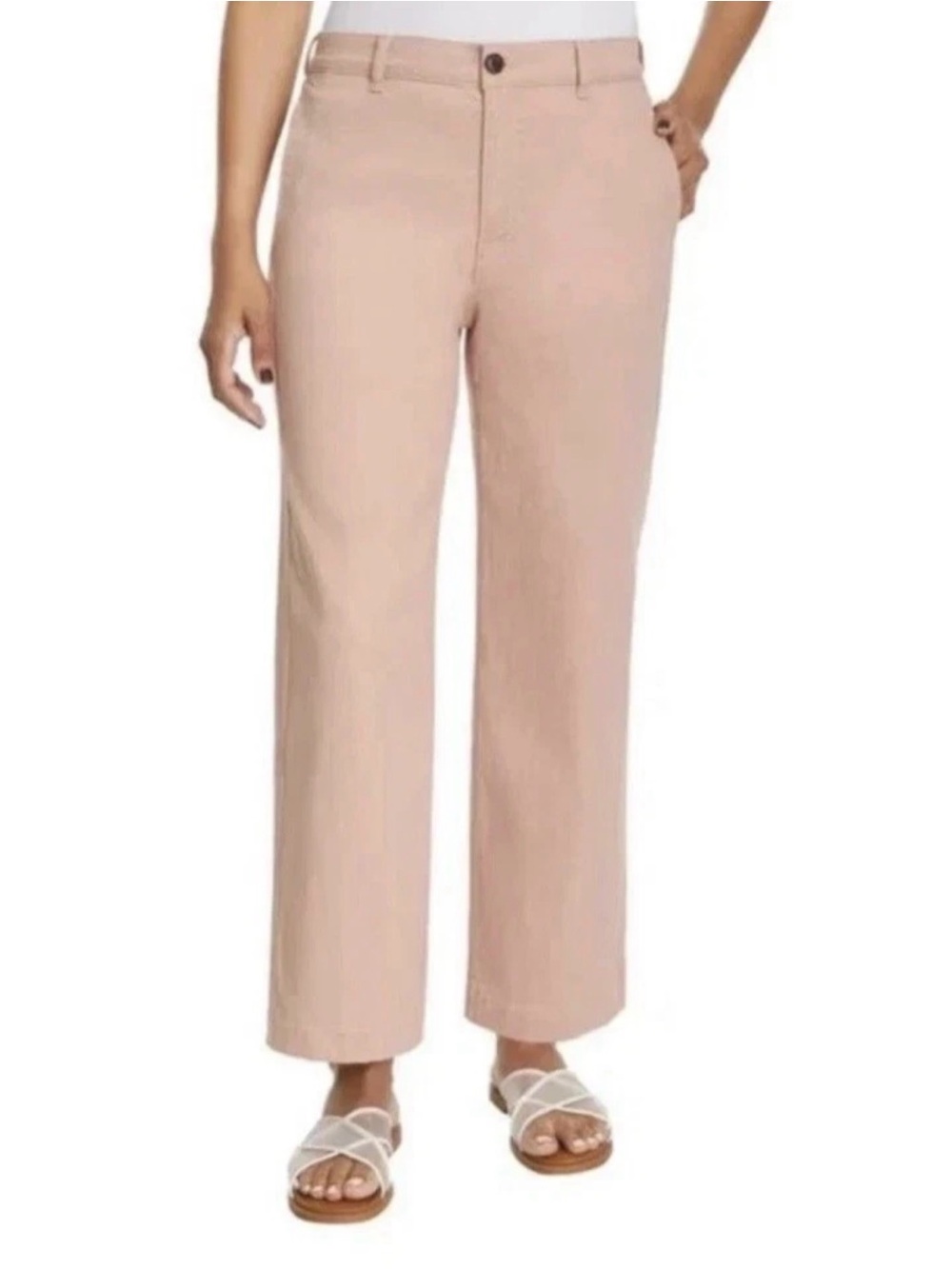 Ella Moss Wide Leg Crop Pant- Pink